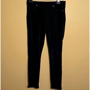 INC International Concepts Velvet Skinny Corduroy Black Womens Large Cotton Pant